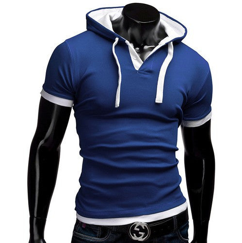 Copy of Summer Men Fashion Casual Short Sleeve Tops Hooded