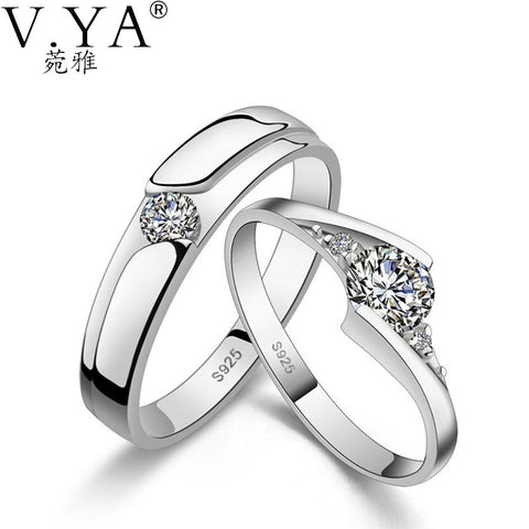 1 Pair of Lover's Ring S925 Solid Silver Rings for Lover Jewelry 100% Real Genuine 925 Sterling Silver Ring ,A1 tell us the size