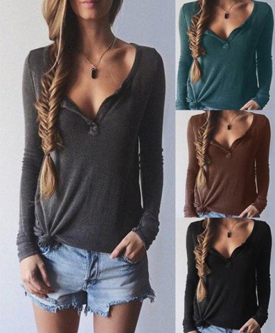 Hot Sale Brand T Shirt Sexy Women Fashion V-neck T-shirts Women Long Sleeve T shirt Tops Tee Shirt Lady Casual Loose Blouse Knitted t-shirts