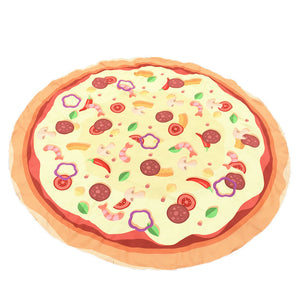 Round Printing Pizza Hippie Tapestry Beach Picnic Throw Yoga Mat Towel Blanket
